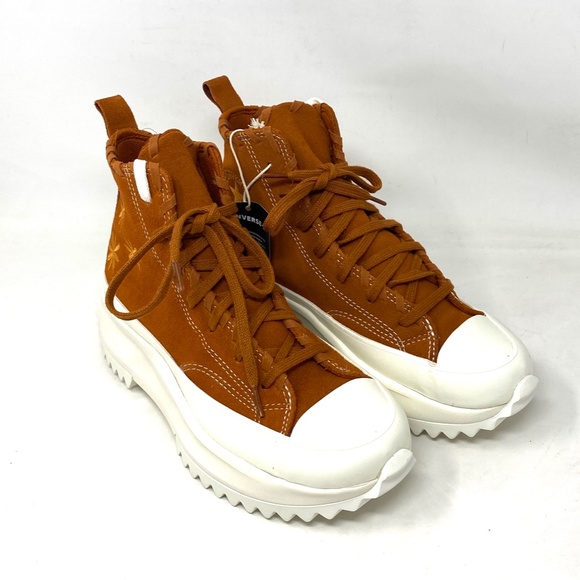 Converse Run Star High Platform Casual Sneakers For Women Suede Brown A04299C - Picture 4 of 9